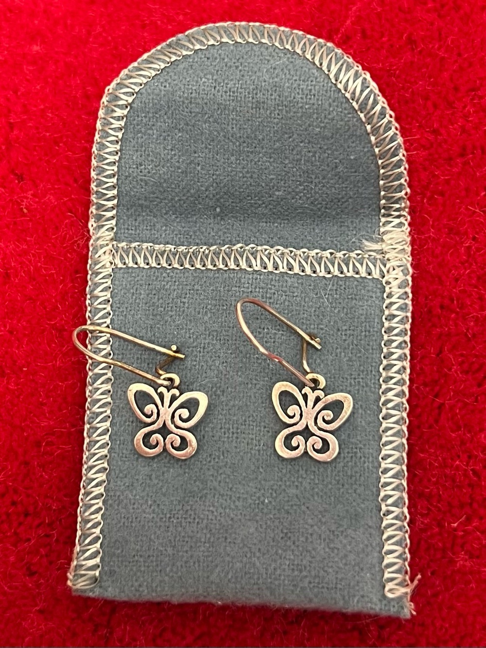 Retired James Avery Sterling Silver Butterfly Drop Earrings - Silver